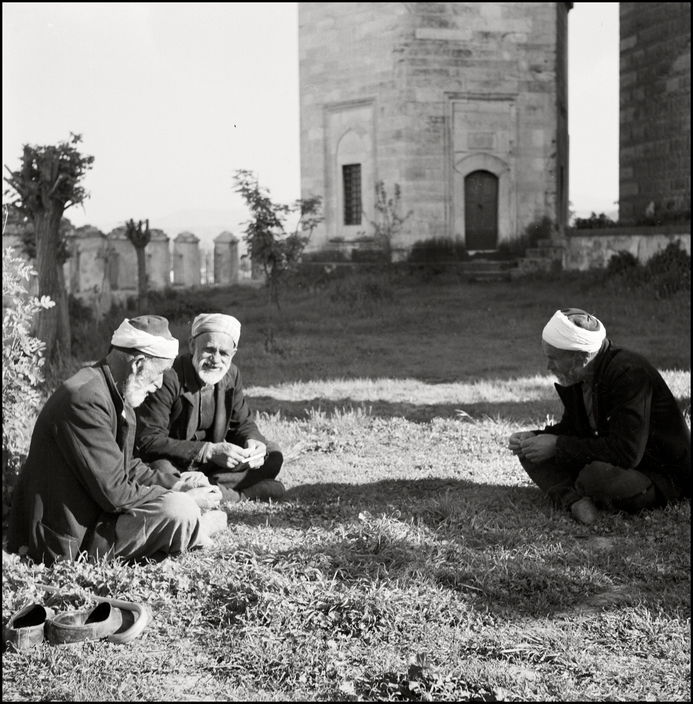 UKRAINE. Crimea. 1943. Muslims in a garden of a mosque. M-UK-KRI-028